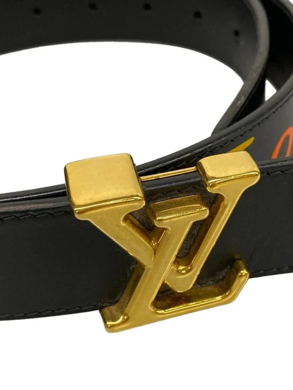LOUIS VUITTON Patchwork Waves LV Circle  Damier Azur Canvas Belt